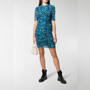 GANNI Floral Print Mesh Dress Size 40